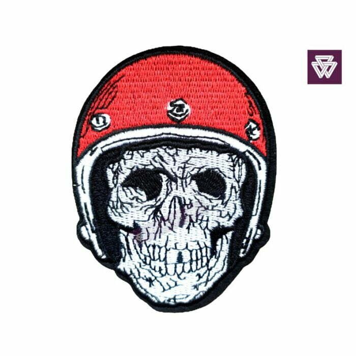 BIKER SKULL embroidery patch iron on