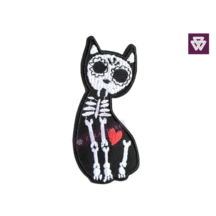 Anatomical Heart Embroidery Patch | Cat Skeleton & Pizza Skull - Image 7