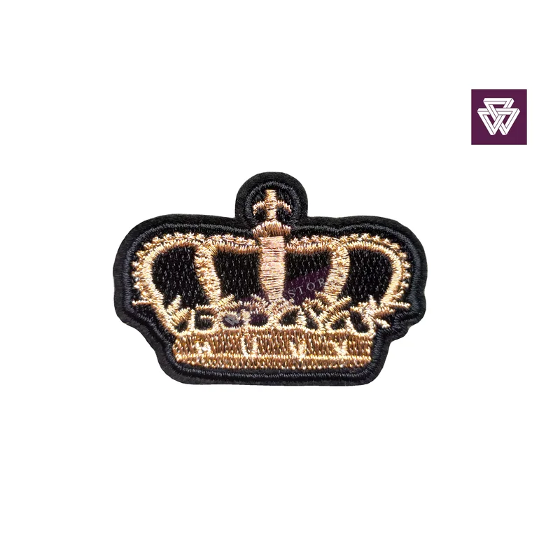 CROWN ROSE GOLD embroidery patch iron on