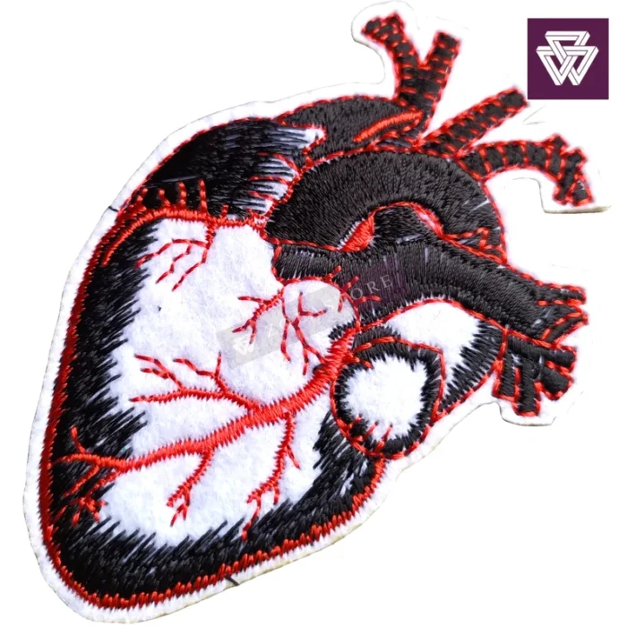 Anatomical Heart Embroidery Patch | Cat Skeleton & Pizza Skull - Image 6