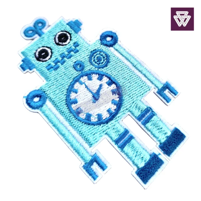 Clock Robot Embroidered Iron-On Patch | Cute Owl | Kids Dinosaur - Image 4