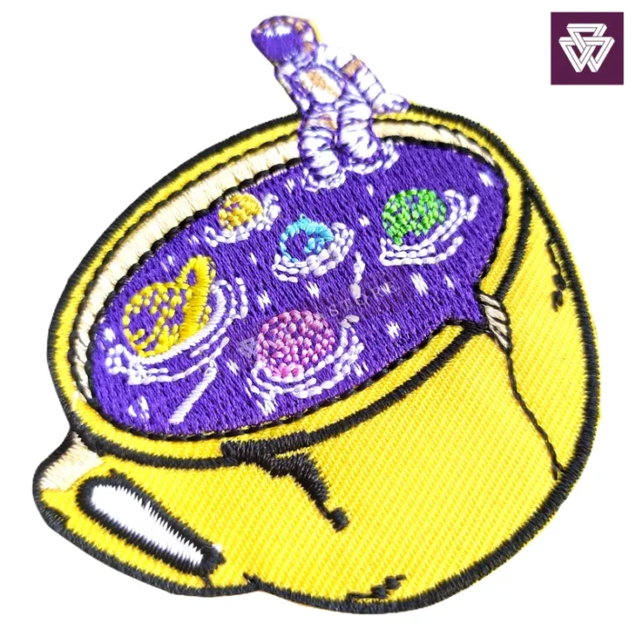 SPACE CUP PURPLE embroidery patch iron on - Image 2