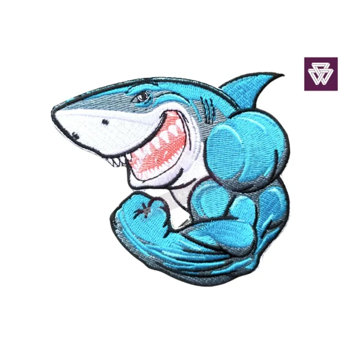 SHARK STRONGMAN embroidery patch iron on