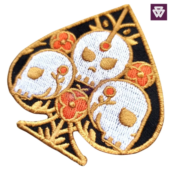 SKULLS IN SPADES embroidery patch iron on - Image 2