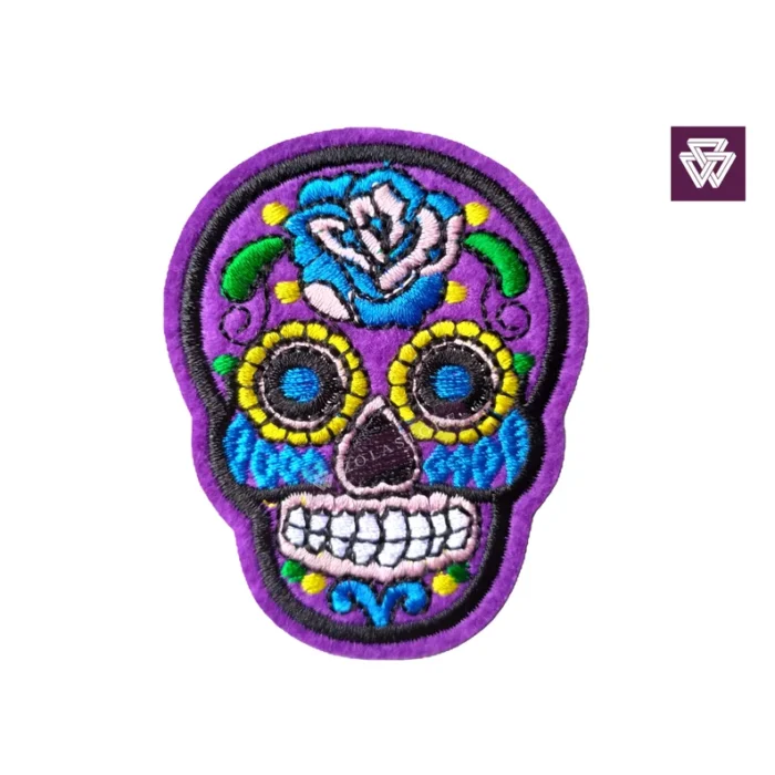 SUGAR SKULL PURPLE embroidery patch iron on