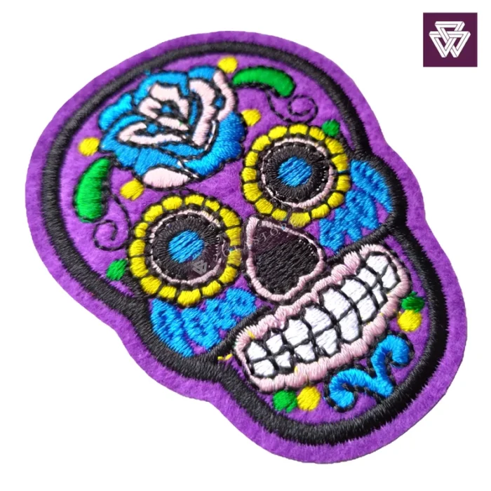 SUGAR SKULL PURPLE embroidery patch iron on - Image 2