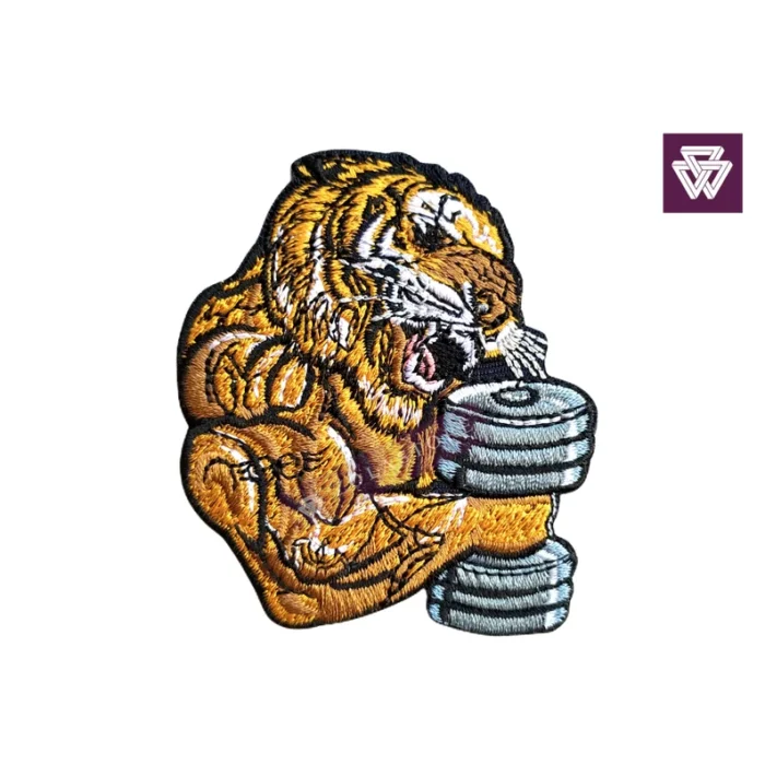 TIGER ANGRY STRONGMAN embroidery patch iron on