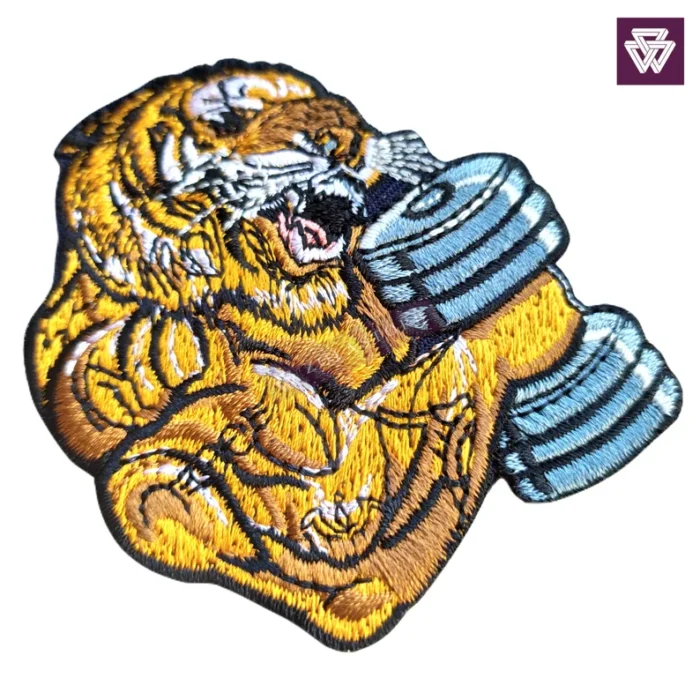 TIGER ANGRY STRONGMAN embroidery patch iron on - Image 2