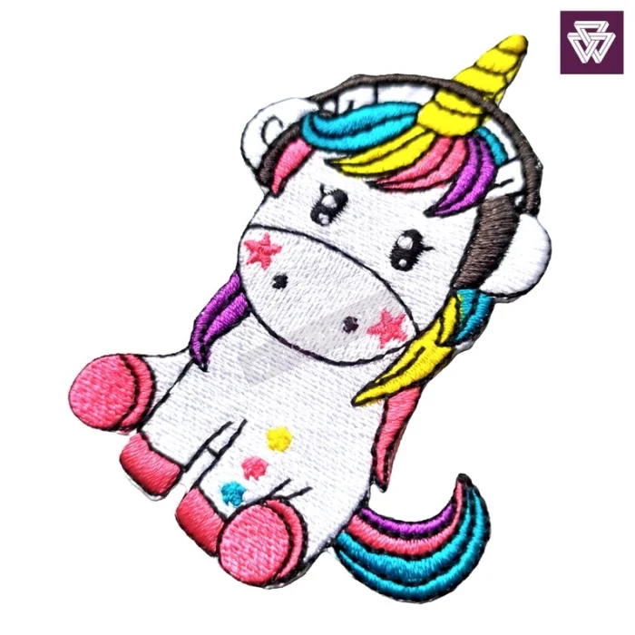 UNICORN WITH HEADPHONES embroidery patch iron on - Image 2