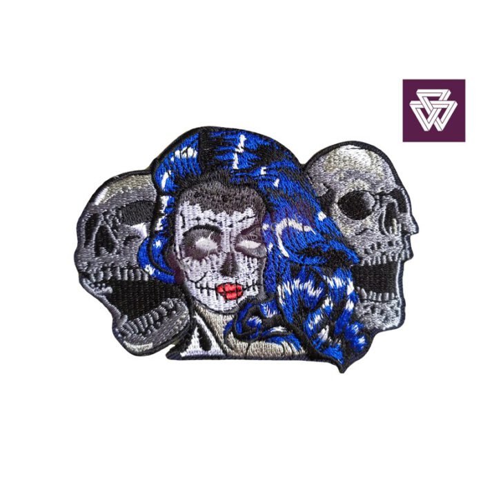 Skull Butterfly Iron-On Patch | Zombie Black Rose Gothic Badge - Image 3