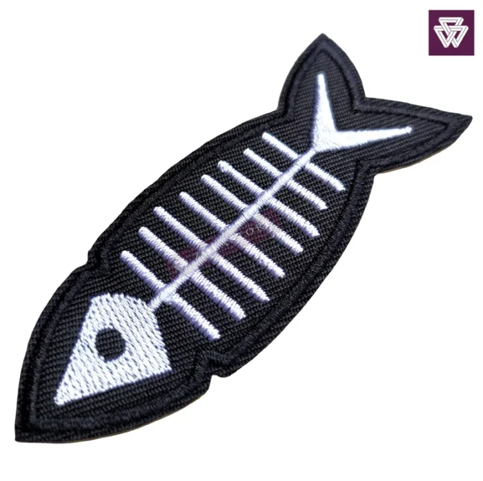 FISH SKELETON embroidery patch iron on - Image 2