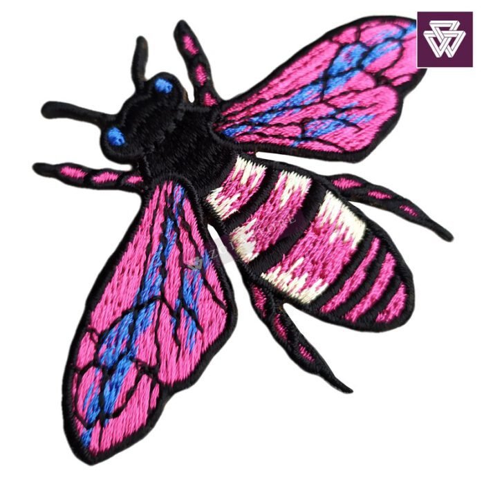 WASP hot pink embroidery patch iron on - Image 2