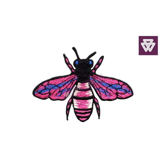 WASP hot pink embroidery patch iron on