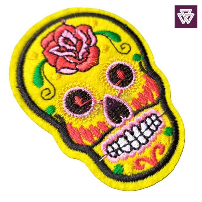 SUGAR SKULL YELLOW embroidery patch iron on - Image 2