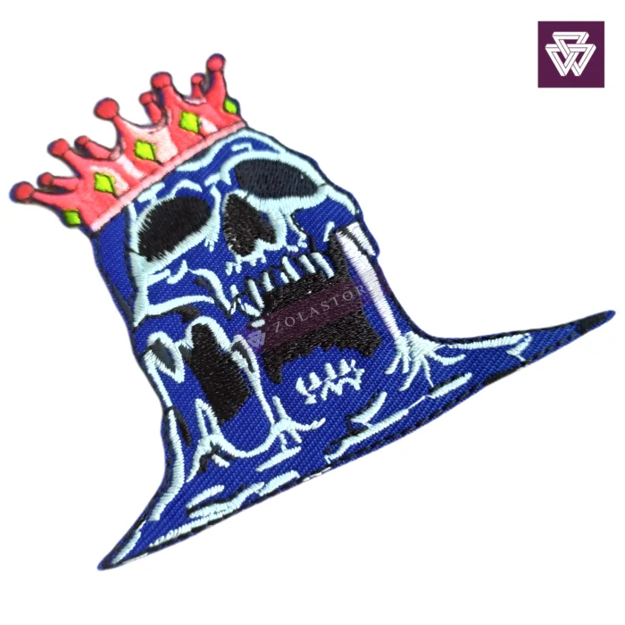 SKULL CROWN embroidery patch iron on - Image 2