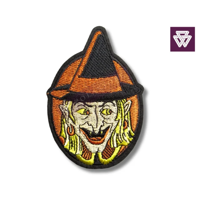 LAUGHING WITCH embroidery patch iron-on