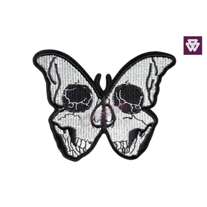 Skull Butterfly Iron-On Patch | Zombie Black Rose Gothic Badge - Image 7