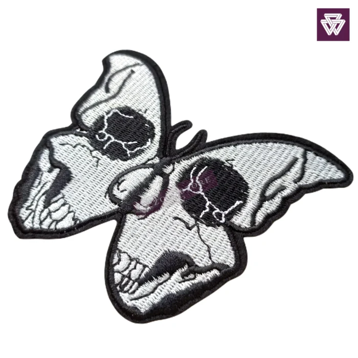 Skull Butterfly Iron-On Patch | Zombie Black Rose Gothic Badge - Image 8