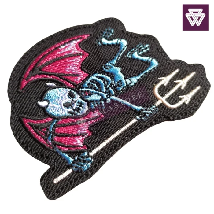 Round Skull Embroidered Iron-On Patch | Skeleton | Punk Jacket - Image 8