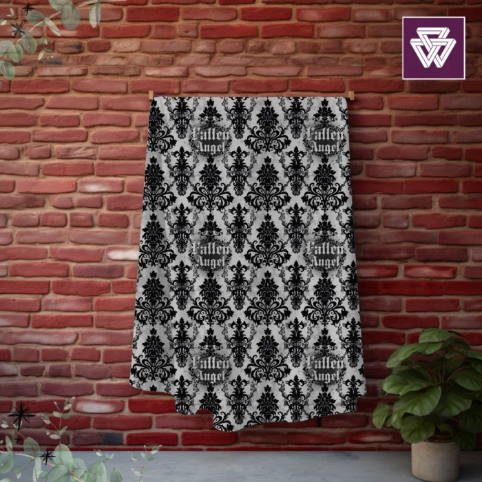 Fallen Angel Custom Printed Blanket | Baroque Lilac Lace Pattern - Image 11