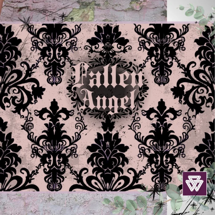 Fallen Angel Custom Printed Blanket | Baroque Lilac Lace Pattern - Image 2