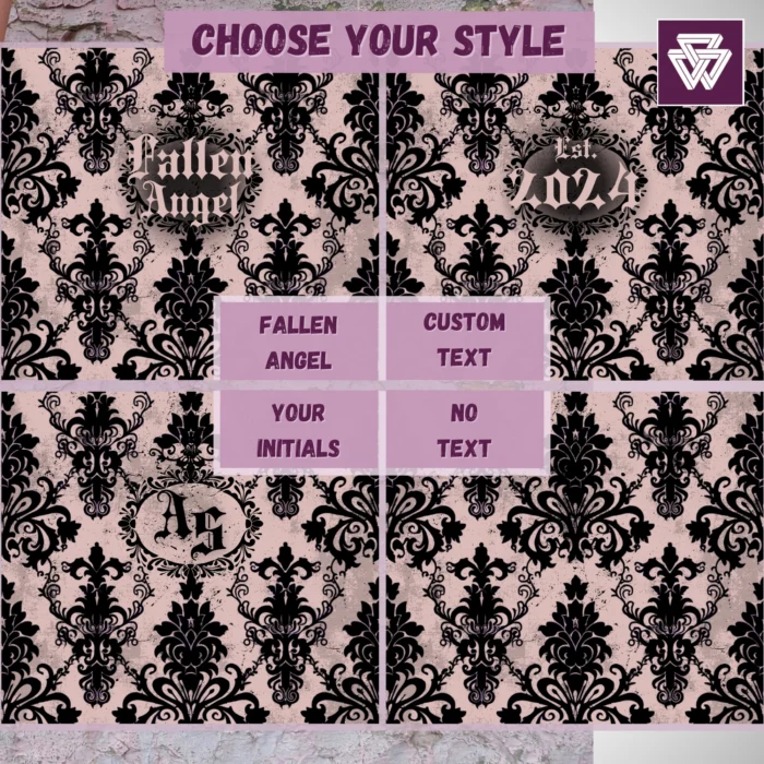 Fallen Angel Custom Printed Blanket | Baroque Lilac Lace Pattern - Image 7